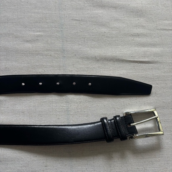 Trafalgar Easton Black Leather Belt Silver Buckle Men’s Size 40/100 - Picture 1 of 8
